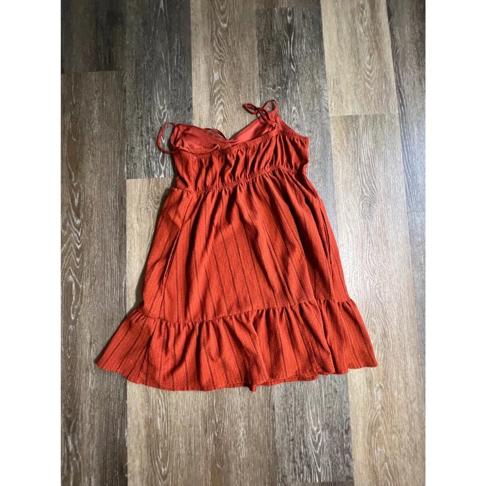 Mi Ami Francesca's Mini Dress Women Medium Rust‎ Orange Excellent Tiered Boho